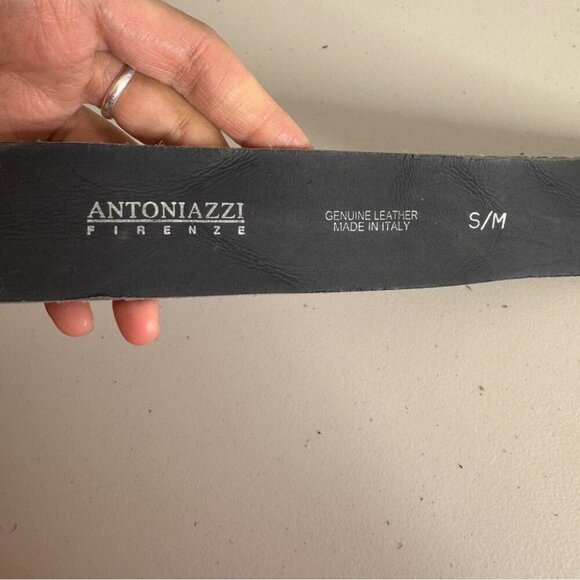 Y2K 90s Antoniazzi Firenze Genuine Patent Leather Belt Ornate Floral Buckle S/M - Picture 5 of 11